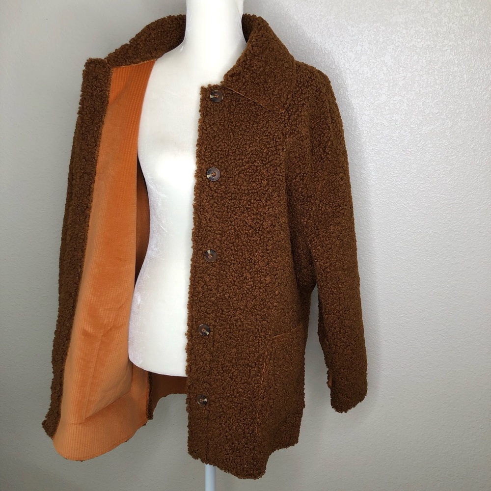Carbon2Cobalt Faux Fur Jacket Burnt Orange Color Sz M - Picture 8 of 8